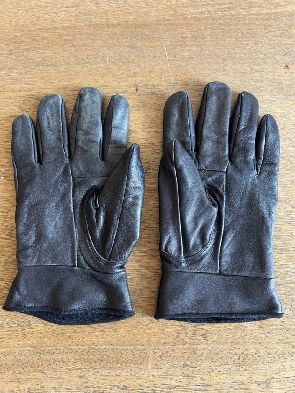 Vintage Men's Black 100% Soft Lambs Skin Winter Gloves. Lg-Xl. Made in Pakistan.